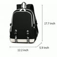 thumbnail image 4 of Anime Backpack Jujutsu Uniform Graphic Energy Flame Print Canvas Streetwear USB Bag, 4 of 6