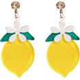 thumbnail image 1 of Pendientes de Limón Colgantes de Flores de Cristal Yashi, 1 of 1