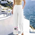 thumbnail image 2 of Summer Pants for Women,Women Pants Summer 2026 High Waist Comfy Solid Color Slacks Lightweight Casual Loose Trousers with Pockets, 2 of 5