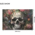 thumbnail image 3 of SKYSONIC Bathroom Rug Toiletry Mat Set, 2 pack Skull Flowers Art Print, Fluffy Plush Absorbent Bath Rugs Carpet for Bathroom Floor Toilet Tub and Shower,23.6"x15.7"+17.3"x13.4", 3 of 7