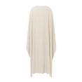 thumbnail image 5 of Elegant Satin Maxi Party Dress for Women Batwing Sleeves Round Neck Loose Flowing Abaya Robe, 5 of 5