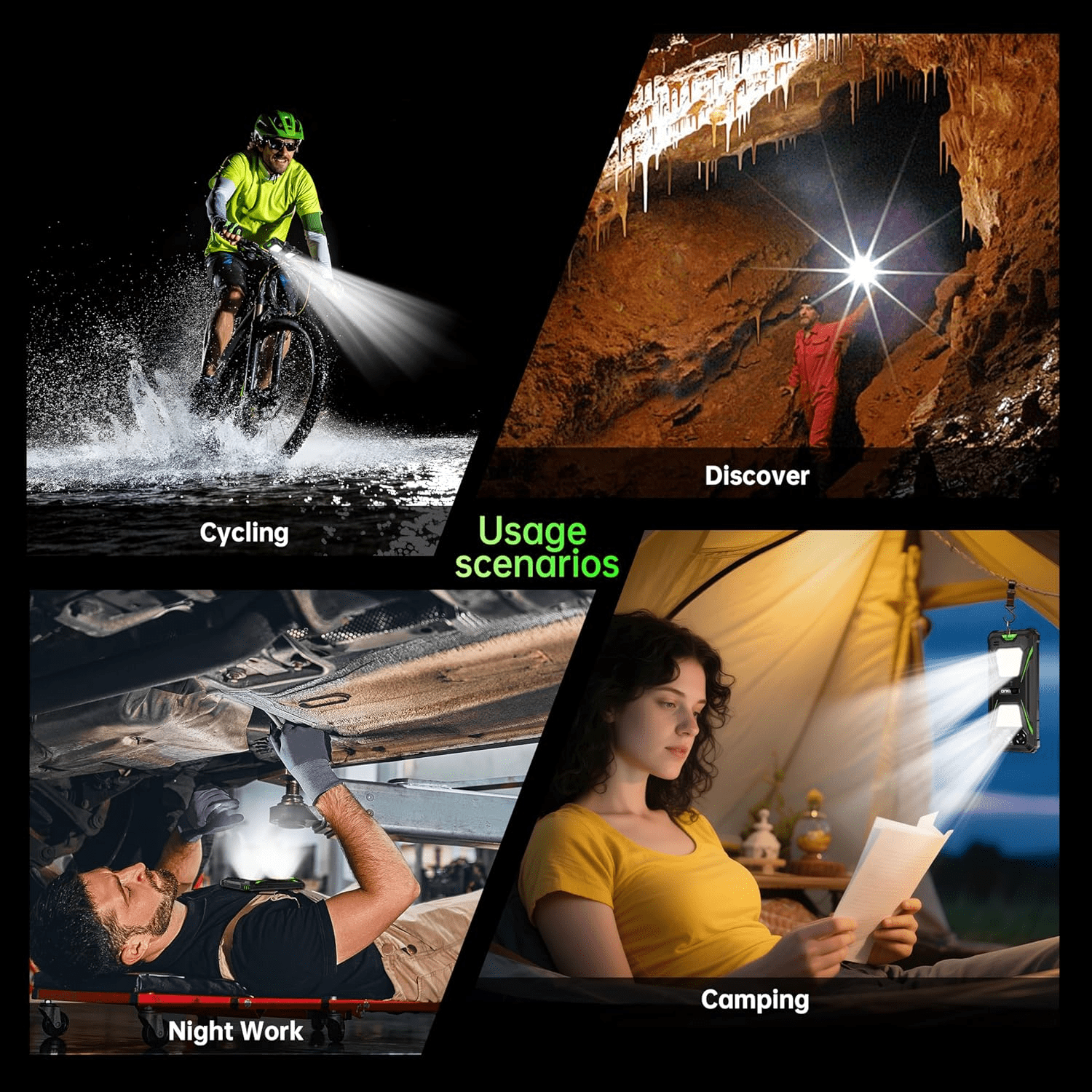OUKITEL G5 Rugged Smartphone Unlocked - 16GB+64GB (1TB TF) Rugged Android Phone with Camping Light, 6300mAh Battery, 6.0" HD Screen Cell Phone, 13MP Main Camera, Face ID/GPS, Supports T-Mobile, Black