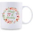 thumbnail image 2 of 77th Birthday Gifts for Women - Happy 77th Birthday with A Garland Birthday Mug - 77 Year Old Present Ideas for Grandma, Mom, Sister, Wife, Friend, Cousin, Aunt - 11 oz Coffee Mug (77th Birthday Gift), 2 of 7