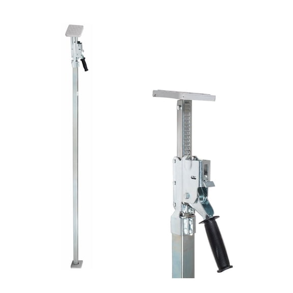 86"–114" Cargo Jack Load Bar with Welded Square Steel Tube & Bolt-On Pivoting Rubber Feet, Galvanized Finish, Adjustable Load Lock Bar for Trailers & Box Trucks