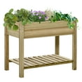 thumbnail image 1 of Outsunny 36" x 20" x 30" Elevated Planter Box with Storage Shelf, Green, 1 of 10
