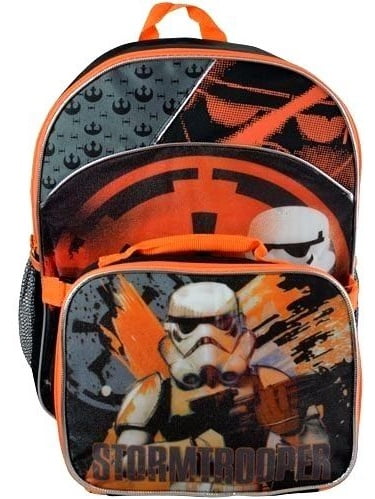 Disney Star Wars 16/" Large School Backpack With Detachable Lunch Bag