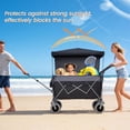 thumbnail image 2 of GDF Studio Push-Pull Folding Beach Wagon with Canopy, Balloon Tires, Large Capacity for Transport, Groceries, Black, 2 of 10