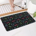 thumbnail image 4 of Neon Controllers Games Icons Black Pattern Bathroom Rugs Mat,Non Slip Microfiber Bathroom Rug,Rubber Backing,Soft Bathroom Mats for Bathroom Floor,Tub and Shower,17x30in(43x75cm), 4 of 5