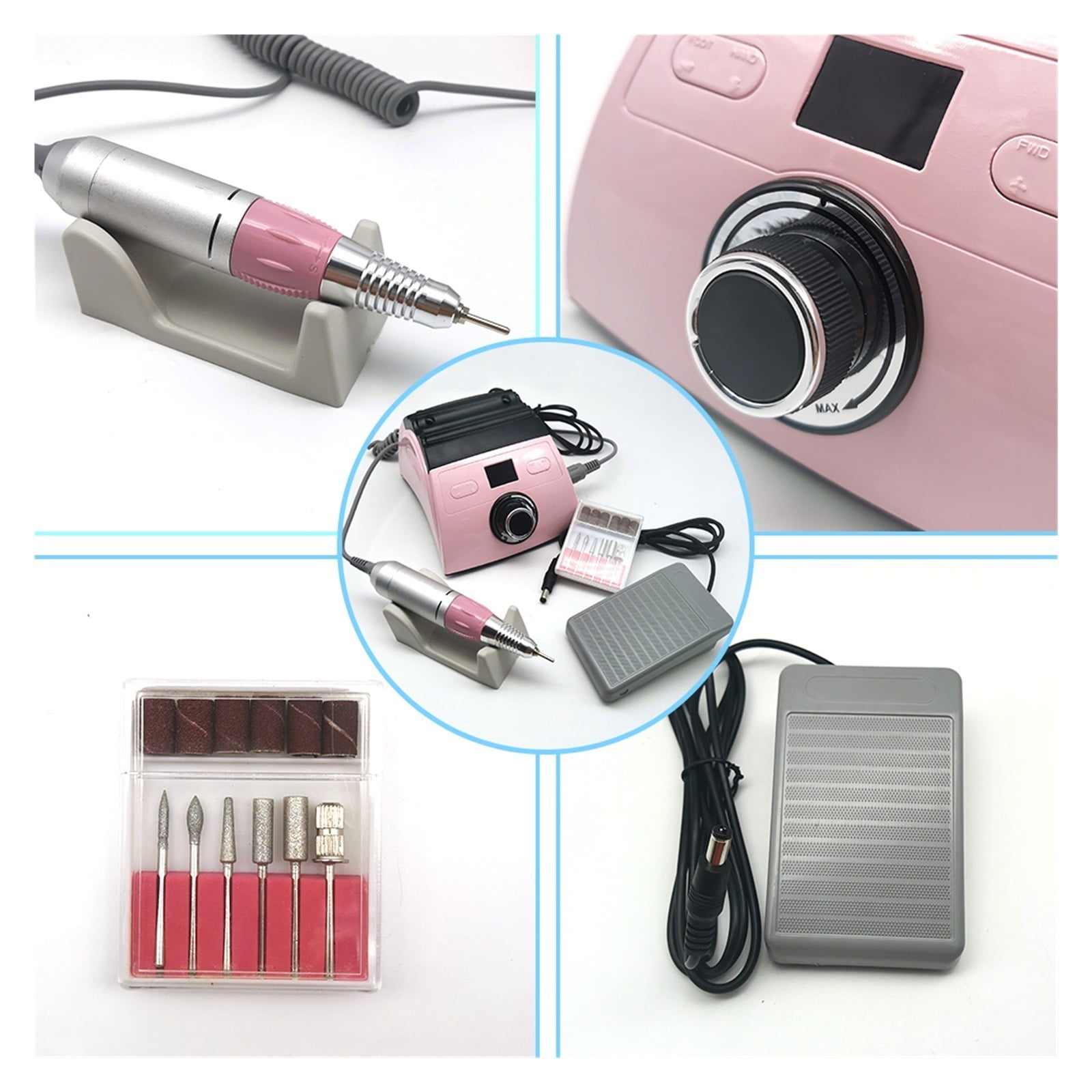 Professional Nail Drill Machine, 30000RPM Electric Nail File Efile With Speed Display，Manicure Pedicure Kit For Acrylic Nails Gel Nails, Buffing Polishing Shaping