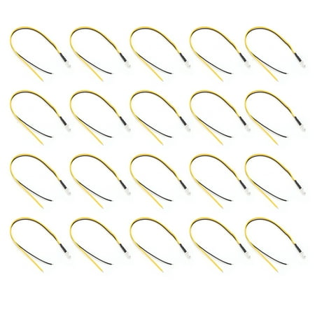 

ANGGREK LED Pre Wired 20Pcs High Brightness LED Pre Wired Built-in Resistance Pre-wired For Decorations For DIY Hobbies For Electronic Engineering