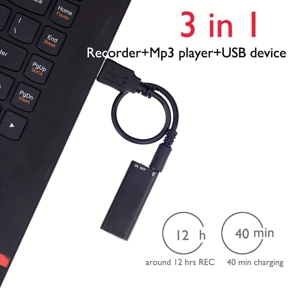 Mini Portable Digital Voice Recorder (for Lectures And Conferences) 8 Hour Continuous Voice Activated Recording Device With 192kbit Adpcm Recording (Neutral English, Black 16, 32GB)