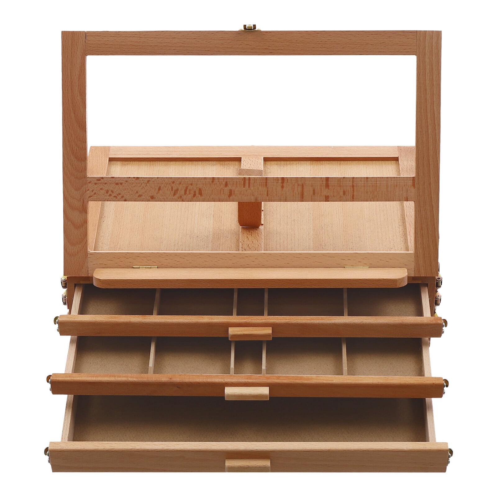 Wooden Painting & Drawing Table Foldable Easel Painting Board Stand with Drawers