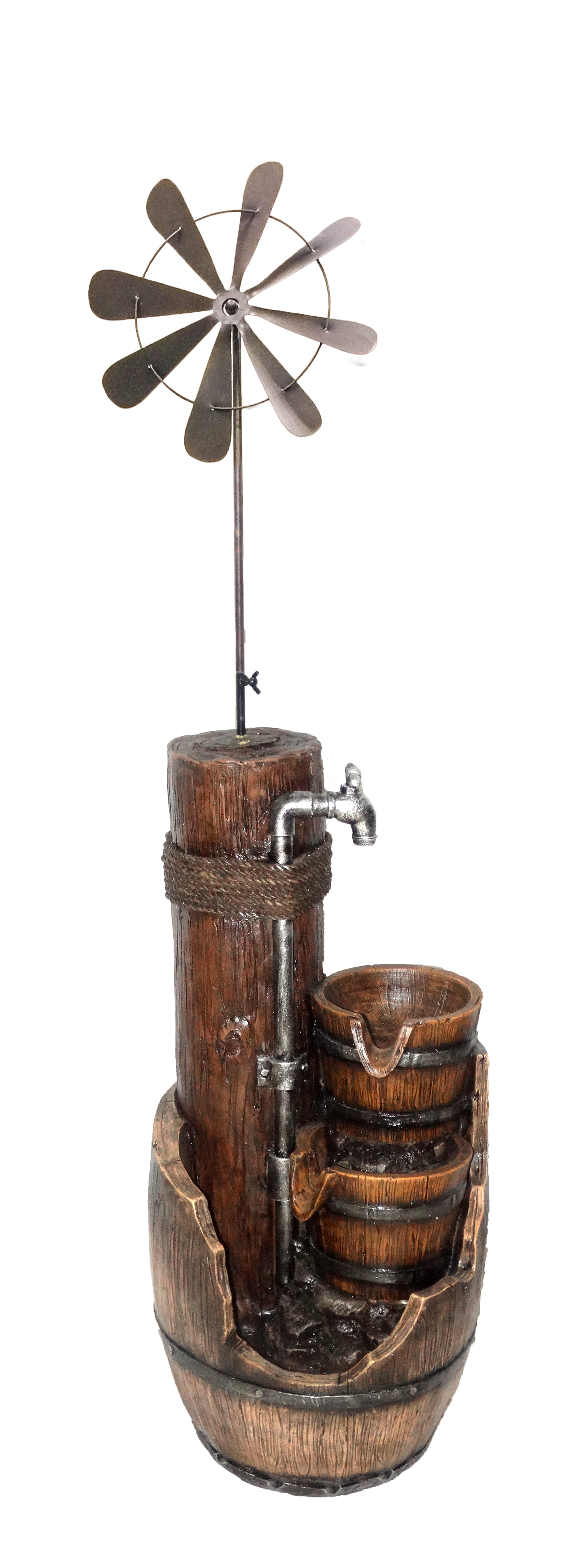 Alpine Corporation ZEN540 3 Tier Pump and Barrel Floor Fountain, 13" W x 12" L x... by Alpine