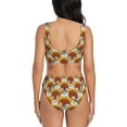 thumbnail image 3 of Daiia Cartoon Sunflowers Women's Bikini Set Two Piece Swimsuit High Waisted Bikini Adjustable Straps Bikini Perfect for Beach, Pool, and Summer Vacation-Large, 3 of 9