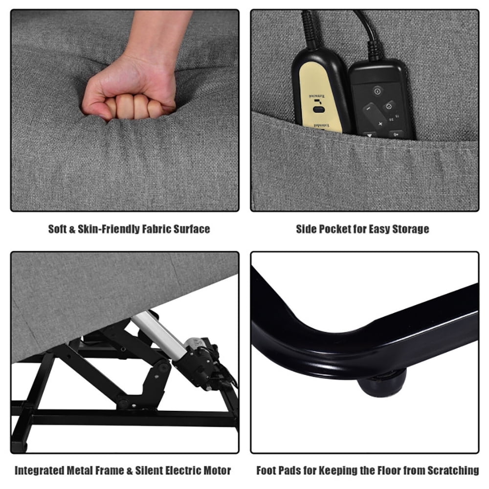 Finihen Electric Power Lift Relax Sofa Recliner Chair, Power Lift Recliner Sofa, Power Lift Massage Recliner Chair for Elderly with Heavy Padded Cushion, for Living Room, Bedroom, Gray Finihen Electric Power Lift Relax Sofa Recliner Chair, Power Lift Recliner Sofa, Power Lift Massage Recliner Chair for Elderly with Heavy Padded Cushion, for Living Room, Bedroom, Gray
