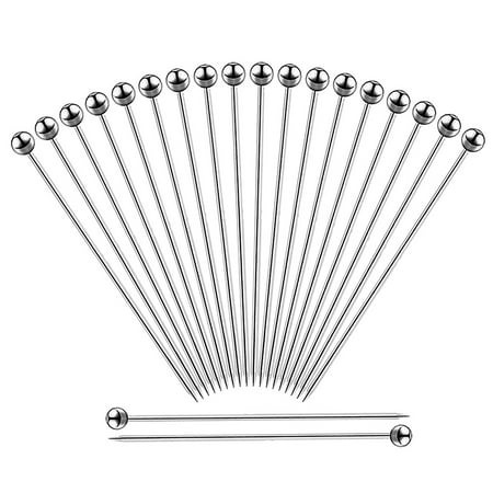 

KLZO 20-Pack Cocktail Sticks Stainless Steel Martini Sticks Fruit Food Cocktail Toothpicks Reusable Metal Cocktail Skewers Silver 4.3 Perfect BBQ Fruit Bar Tool