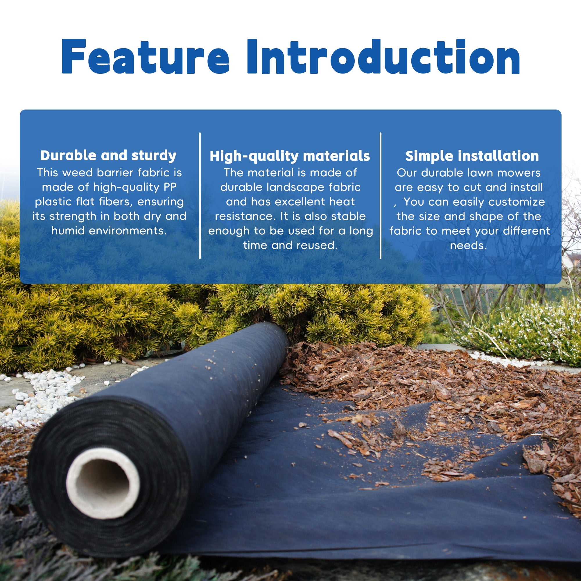 HOSTIC 4FT*150FT Weed Blocker Garden Weed Barrier Heavy Duty Landscape Fabric Weed Control Ground Cover Easy Setup and Superior Weed Control for Gardening, Farming, Agriculture