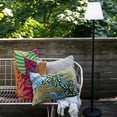 thumbnail image 2 of Bloomingville Embroidered Fabric Indoor/Outdoor Lumbar Pillow with Botanicals and Tufting, Multicolor, 2 of 5