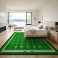 thumbnail image 3 of ODIKA 9'x12' Washable Area Rug Non-Shedding, Easy Care Field Football Layout Athletic Stripes Touchdown Theme for Master Suite, California King, Under Bed, 3 of 7