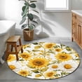 thumbnail image 3 of Round Rugs 4Ft, Yellow Sunflower Round Area Rug Washable Indoor Throw Carpet, Spring Summer Floral Botanical Soft Non Slip Circle Rug for Kitchen Nursery Room Home Decor Aesthetic, 3 of 8