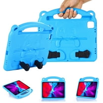 Dteck Case for iPad Pro 11-inch 4th/3rd/2nd/1st Gen,iPad Air 4/Air 5 Kids Safe Shockproof Light Weight Handle Stand Case EVA Foam Protective Cover,Blue