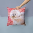 thumbnail image 2 of Carolines Treasures BB9792PW1414 Bichon Frise 2 Love Fabric Decorative Pillow  14Hx14W multicolor, 2 of 4