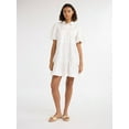 thumbnail image 4 of Free Assembly Women’s and Women's Plus Cotton Ruffle Mini Dress with Puff Sleeves, Sizes XS-4X, 4 of 5