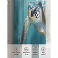 thumbnail image 6 of Marine Animal Sheer Curtains 72 Inch Long 2 Panels, Ocean Turtle Modern Art Abstract Style Light Filtering Rod Pocket Curtains, Sheer Voile Drapes for Living Room Bedroom, 52"x72", 6 of 8