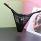 thumbnail image 2 of Braguitas tanga de encaje transparente para mujer - Cintura ajustable, detalle de lazo, sin costuras, lavado a mano, talla única para cinturas de 58-80 cm, 2 of 3