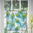thumbnail image 2 of Evergreen Peacock Stained Glass Wall Art, 16 x 16", 2 of 3