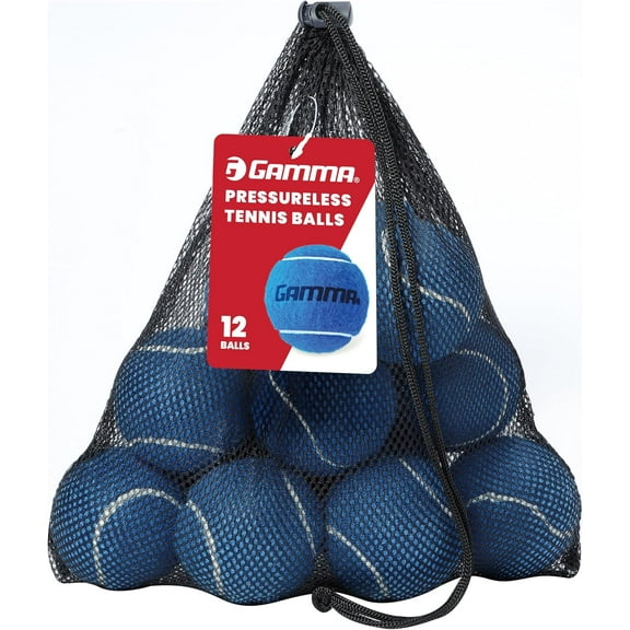 GAMMA Pressureless Tennis Balls, Blue, Bag of 12
