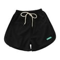 thumbnail image 4 of Zshosam Dance Shorts for Girls Girls School Uniform Sensory-Friendly Pull-On Short Soft Fabric with Elastic Waist & Drawstring Flattened Seams Size 6 12 Months,(Black 6-12 Months), 4 of 5