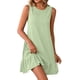 thumbnail image 3 of TaTaai Women's Lightweight Slip Mini Dress Solid Color Round Neck Sleeveless Casual Polyester Summer Dress Gift, 3 of 7