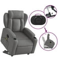 thumbnail image 5 of vidaXL Stand up Massage Recliner Chair Dark Gray Fabric, 5 of 9