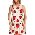 thumbnail image 1 of Fotbe Red Ladybug Vestido de Verano sin Mangas para Mujer – Vestido Midi Línea A, Estilo Camiseta Floral, Vestido Playero Casual y Fluido, 1 of 7