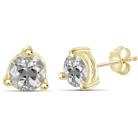 JewelersClub 1 3/4 Carat T.G.W. White Topaz 14kt Gold Over Silver Stud Earrings