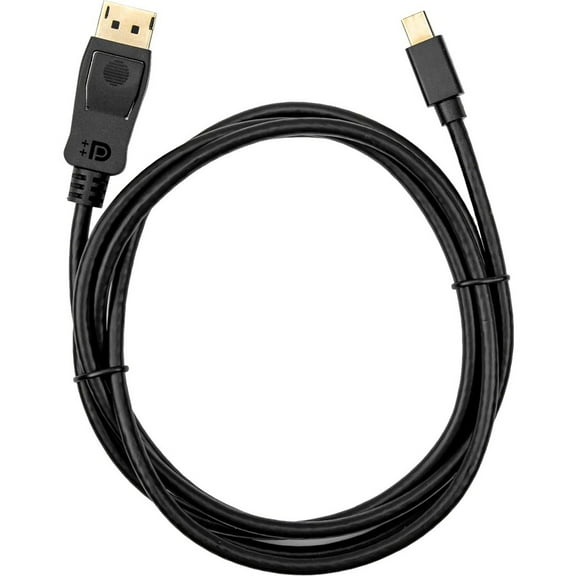 Rocstor Y10C165-B1 6Ft Mini DisplayPort Male to DisplayPort 1.2 Male Cable M/M - Supports up to 4Kx2K@60Hz, (3860 x 2160) @ 60Hz - Gold Plated - Black