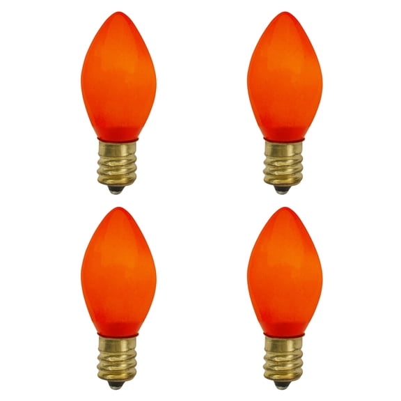 Northlight C7 Opaque Christmas Replacement Bulbs - Orange - 4ct
