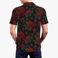thumbnail image 3 of Balery Roses Printed Men’s Short Sleeve Polo Shirt, Midweight Men's Shirt,Golf Polo shirts -Small, 3 of 8
