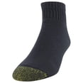 thumbnail image 2 of Calcetines GOLDTOE 656P de algodón, tobilleros, negros, 12 pares, XL, 2 of 5
