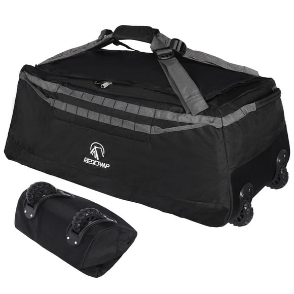 Bolsa de viaje REDCAMP plegable con ruedas 140L negra 92x40x38 cm