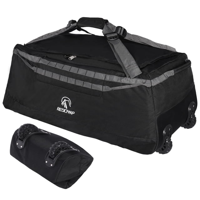 Bolsa de viaje REDCAMP plegable con ruedas 140L negra 92x40x38 cm