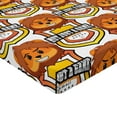 thumbnail image 2 of Ambesonne Emoji Fitted Sheet, Soccer Tough Lion Pattern, California King, Chocolate Orange Yellow, 2 of 3