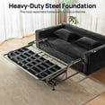 thumbnail image 2 of CHIC HOUSE Queen Sleeper Sofa Bed with Mattress, Pull Out Couch with USB Charging, Cup Holders & LED Light, Convertible Chenille Loveseat for Living Room RV Small Spaces, Black, 2 of 8