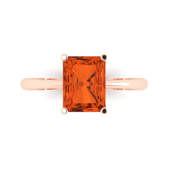 Solitaire Engagement Ring for Women - 2.5ct Simulated Red Diamond in 18K Rose Gold Promise Ring