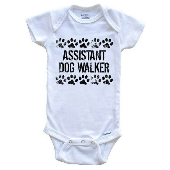 Assistant Dog Walker Funny Baby Bodysuit - Dog Baby Bodysuit For Kids, 0-3 Months White