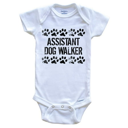 

Assistant Dog Walker Funny Baby Bodysuit - Dog Baby Bodysuit For Kids 6-9 Months White