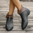 thumbnail image 5 of Dakaela Chelsea Boots for Women Vintage Leather Round Toe Ankle Booties Steel Toe Dress Slip on Shoes, 5 of 7