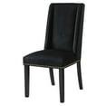 thumbnail image 5 of Side Dining Chair, Nailhead, Set of 2, Black, Velvet, Modern Contemporary, Kitchen Room Cafe Bistro Restaurant Hospitality, 5 of 9