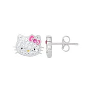 Sanrio Hello Kitty Girls/Tween Sterling Silver Crystal Stud Earrings